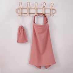 2 layers of gauze 100% cotton muslin breastfeeding cover nursing apron with wooden ring