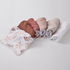 Great craftsmanship custom print 100% organic cotton muslin baby burp rag cloth