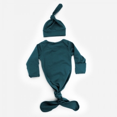 Small batch custom design kids sleeping gown cotton blend baby wearable knot sleep sack