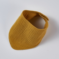 Mustard soft and absorbent double layer gauze cotton baby muslin cloth bandana drool bibs