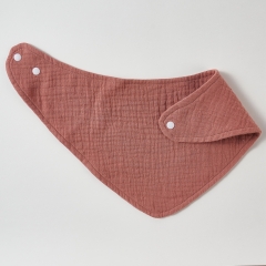 Dusty purple absorbent custom your design 100% organic muslin cloth new born baby bandana dribble bib