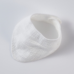 White baby bandana design organic cotton muslin fabric newborn baby custom dribble bib