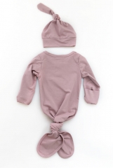 Low moq custom your knot sleeping bag design cotton lycra baby sleep gown