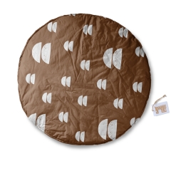 soft linen cotton round baby gym foldable play mat