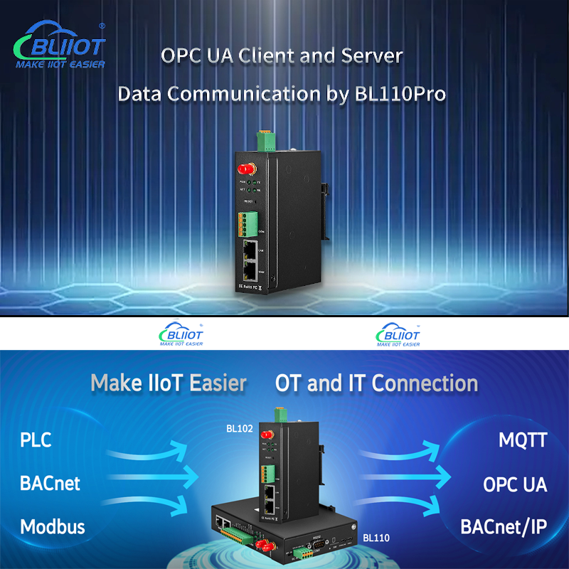 Modbus, PLC to OPC UA by BL110 OPC Gateway