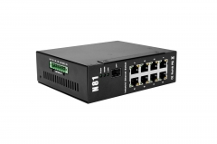 Rugged Industrial Ethernet Switch (8LAN 1 Fibre port,Dual Power Inputs, PoE Output)