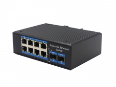 Gigabit 2 Optical 8 Electrical Industrial Ethernet POE Switch BL168GP