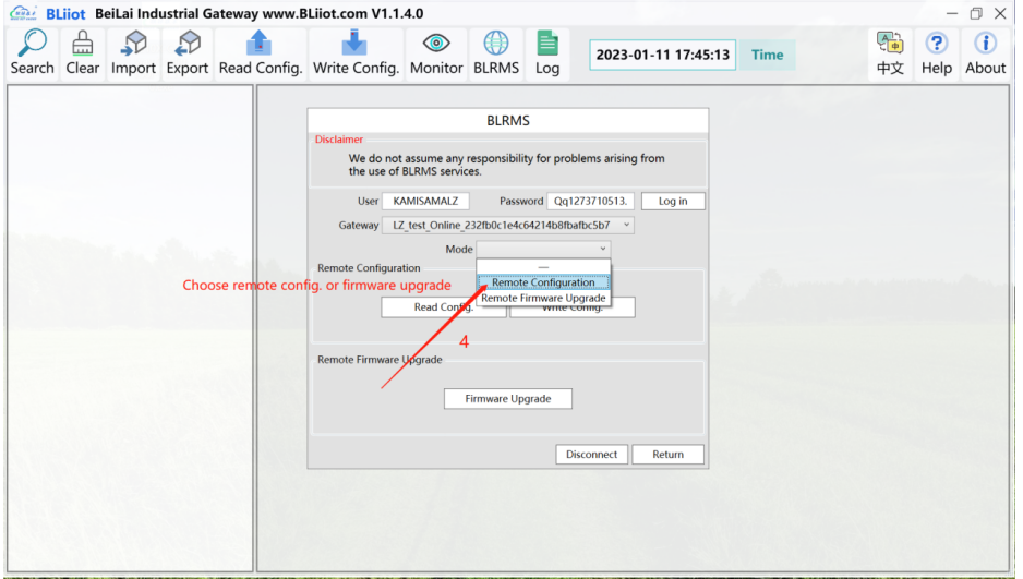 gateway remote configuration