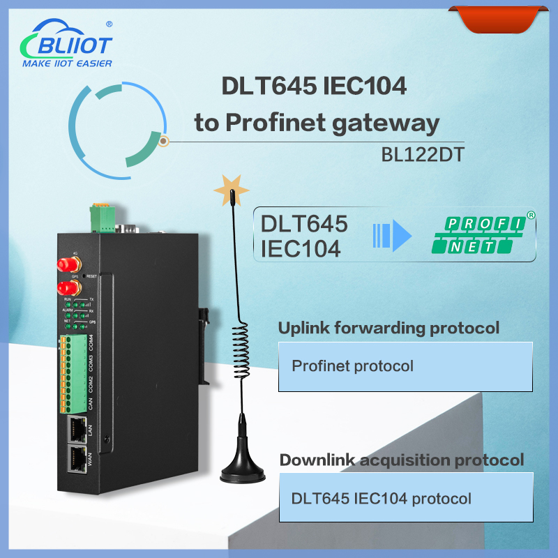 BLIIOT BL122DT DLT645 IEC104 to Profinet Gateway