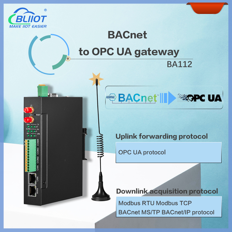 BLIIoT BA112 BACnet MS/TP BACnet/IP to OPC UA Gateway