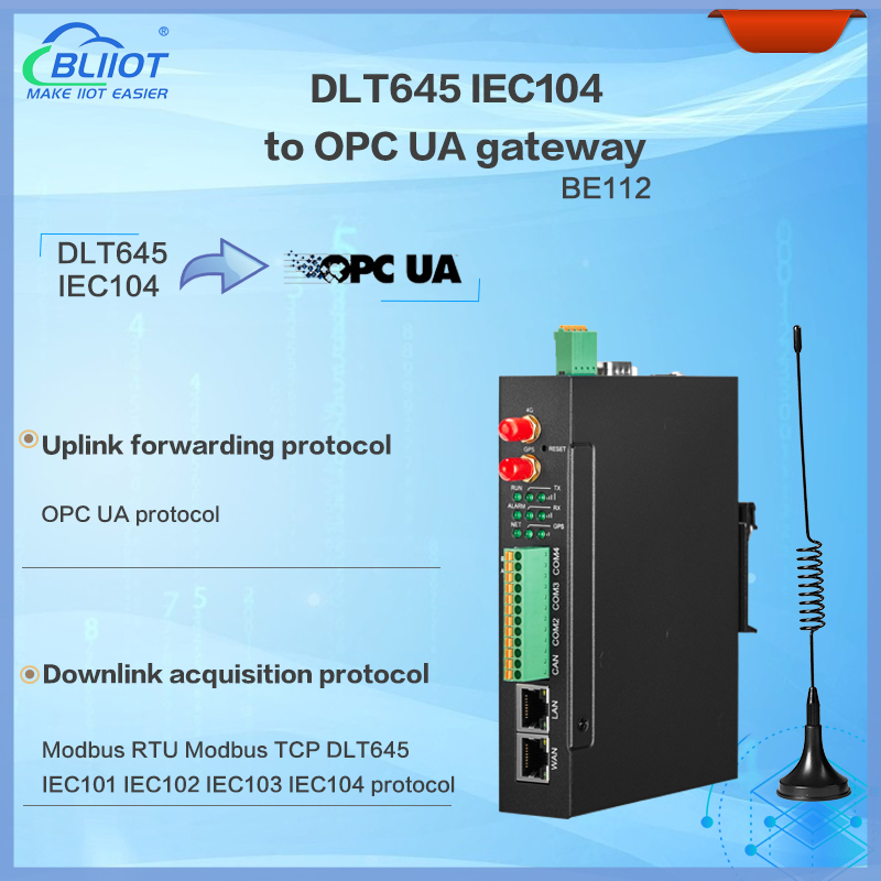 BLIIoT BE112 DLT645 and IEC104 to OPC UA Gateway