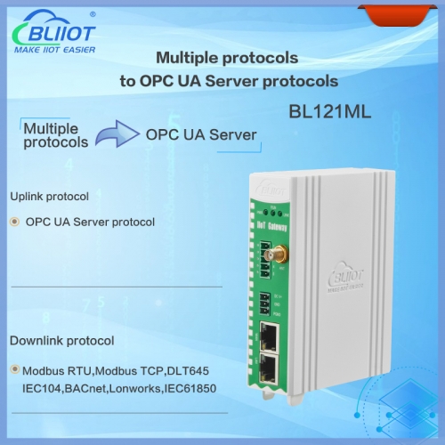 Modbus IEC104 DLT645 BACnet to OPC UA Protocol Translator BL121ML