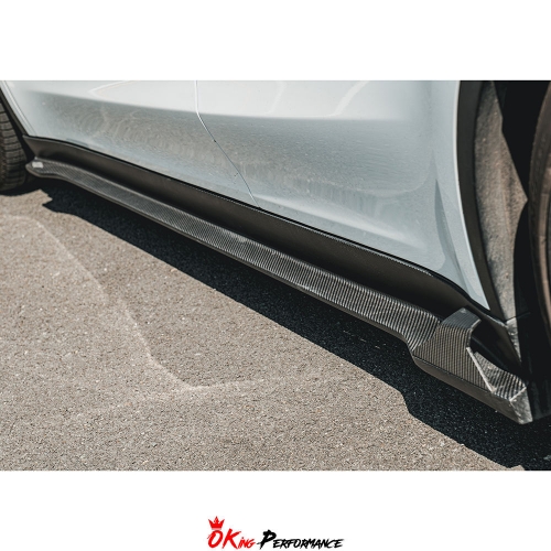 MIW Style Dry Carbon Fiber Side Skirt For Tesla Model Y 2020-2021