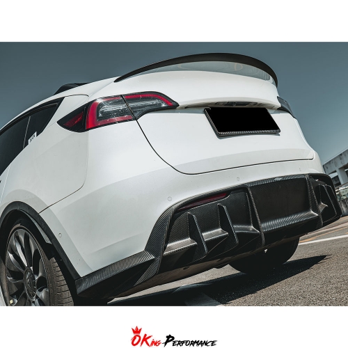 MIW Style Dry Carbon Fiber Trunk Small Spoiler For Tesla Model Y 2020-2021