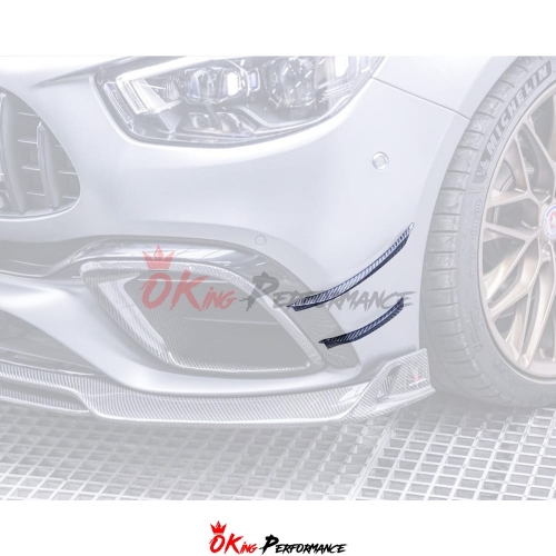 AE Style Carbon Fiber Front Bumper Canards For Mercedes Benz E-Class W213 E43 E53 E63 E63S 2020-2022