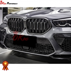 Double Slat Style Carbon Fiber Front Grill For BMW X6 G06 2019-2023