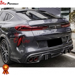 M Style Carbon Fiber Rear Spoiler Trunk Wing For BMW X6 G06 2019-2023