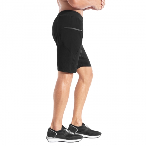 Gym Workout Running Sport Shorts with Zipper Pockets