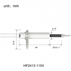 HF2413 115V -Silicon nitride ignition rod.