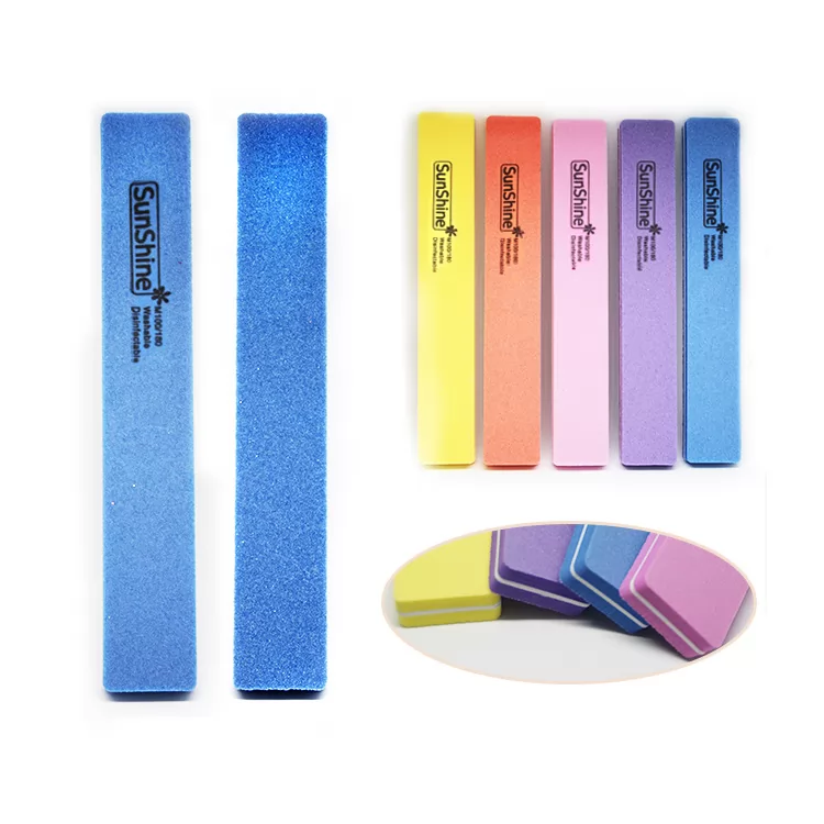 Double Side 100/180 Trimmer Buffer Washable Buffing Sanding Sponge Nail Files Buffer（Round）