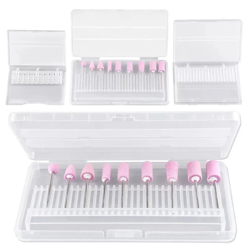 Nail Art Drill-Bit Storage Empty Box Container For Grinding Head 10 Slots