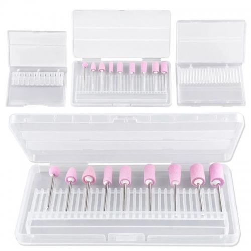 Nail Art Drill-Bit Storage Empty Box Container For Grinding Head 30 Slots