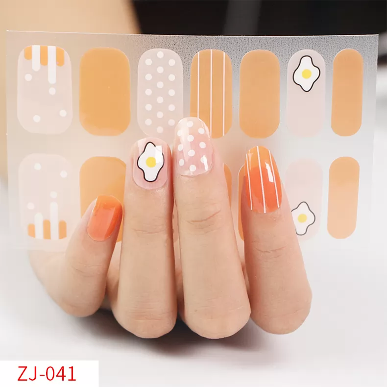 Pre-designed Beauty Nail Sticker,14 strips nail art wraps,ZJ041-ZJ050