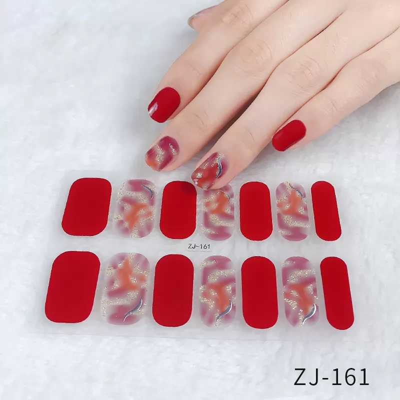 Pre-designed Beauty Nail Sticker,14 strips nail art wraps,ZJ161-ZJ170