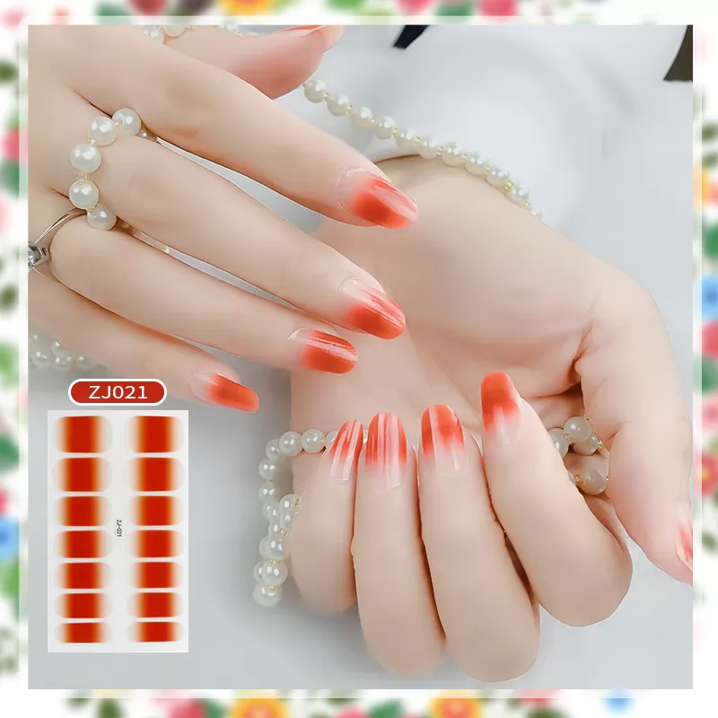 Ombre Color Beauty Nail Sticker,14 strips nail art wraps,ZJ021 to ZJ030