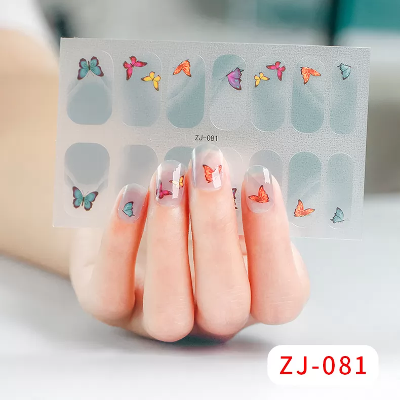 Pre-designed Beauty Nail Sticker,14 strips nail art wraps,ZJ081-ZJ090