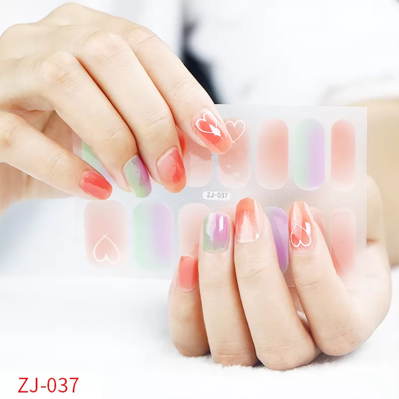 Pre-designed Beauty Nail Sticker,14 strips nail art wraps,ZJ037-ZJ040