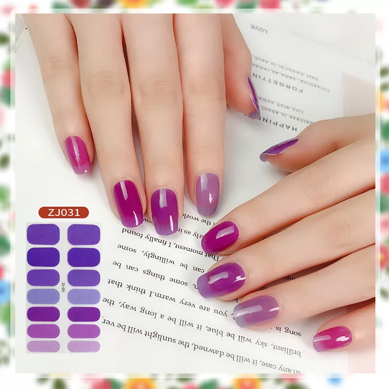 Ombre Color Beauty Nail Sticker,14 strips nail art wraps, ZJ031 to ZJ036