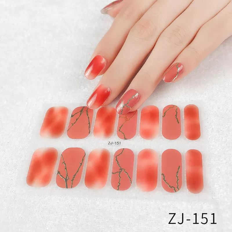 Pre-designed Beauty Nail Sticker,14 strips nail art wraps,ZJ151-ZJ160