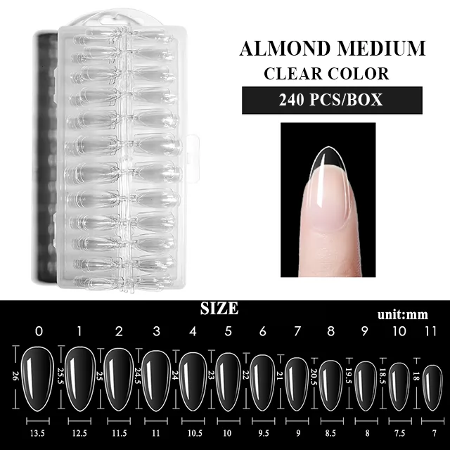 ALMOND MEDIUM CLEAR COLOR 240pcs/box-1