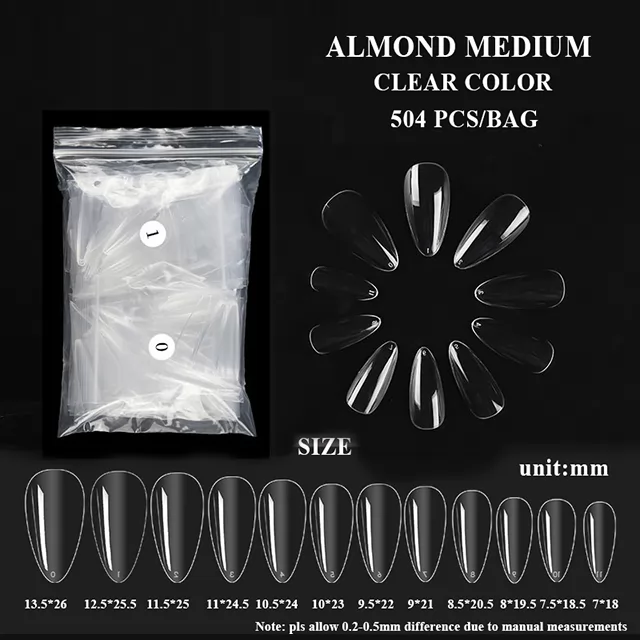 ALMOND MEDIUM CLEAR COLOR 504pcs/bag