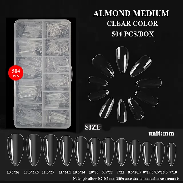 ALMOND MEDIUM CLEAR COLOR 504pcs/PP box