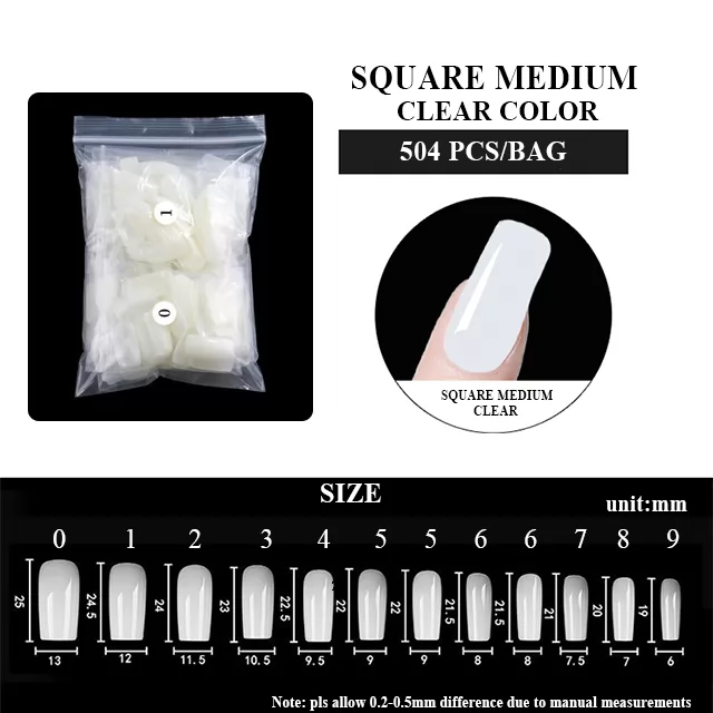 SQUARE MEDIUM Natural Color 504pcs/bag