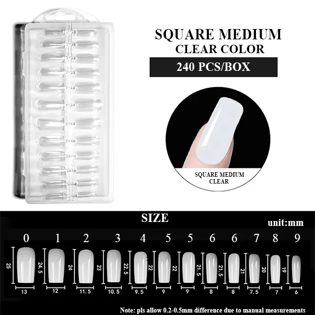 SQUARE MEDIUM NATURAL COLOR 240pcs/box-1