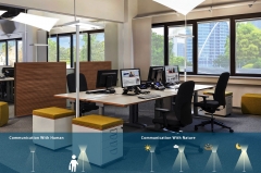 GRAND Office Stehleuchte, freistehende Lampe, 4000K 110W, Touch-Dimmen und USB-Ladegerät