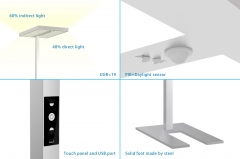 GRAND Office Stehleuchte, freistehende Lampe, 4000K 110W, Touch-Dimmen und USB-Ladegerät