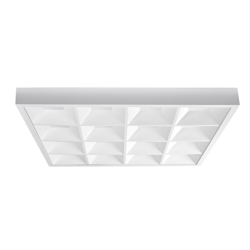 Galaxy UGR &lt;19 Recessed Ceiling Grille Troffer com painel de luz LED dimerizável