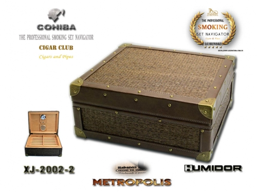 Square wood cigar box