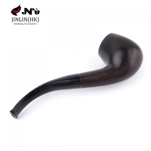 Classic Bent Smoking Pipe 3mm Filter Ebony Wood Pipe Vintage Handmade Wooden Pipe Tobacco Pipe