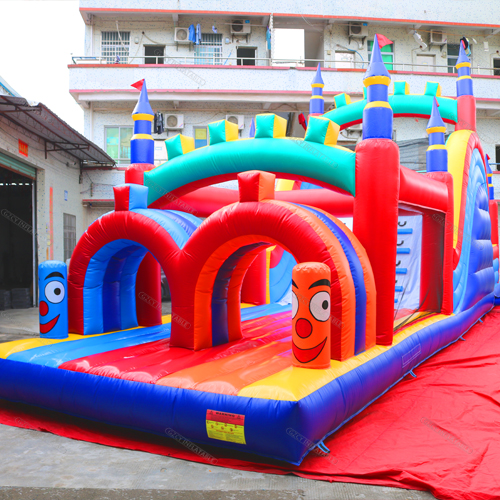 Retro Rainbow Inflatable Obstacle Course