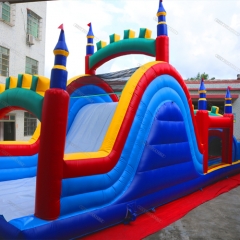 Retro Rainbow Inflatable Obstacle Course