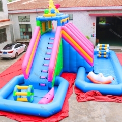 Giant Water Slide With Pool