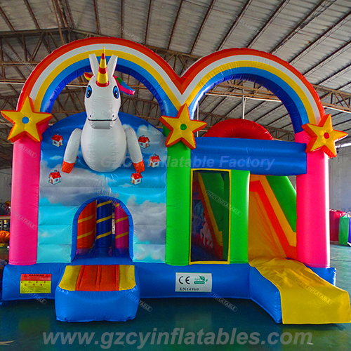 Unicorn Bouncy Castles With Slide