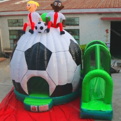 Castelos bouncy de futebol com slide