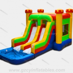 3 in 1 Bounce House Colorful Castle Combo With Pool
