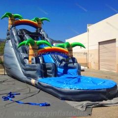 Tobogán inflable de aguas tropicales de montaña